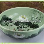 Chinese Round Colored Art Ceramic Bathroom Sink