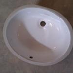 17&quot; x 14&quot;(K-2210) undermount ceramic bathroom sink with overflow and clamp assembly