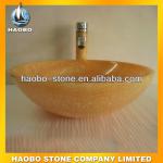 Haobo Stone Honey Onyx Vessel Sink, Marble Sink