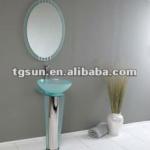 Vitale Modern Glass Bathroom Vanity with Mirror 70866-1
