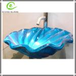 Blue glass bathroom Shell Sink