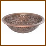 Handmade round copper bathroom sink/ bowl