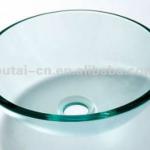 bathroom transparent tempered glass basin/top counter hand wash sink