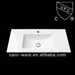 CUPC rectangular ceramic cabinet basin with feather edge SN1548-90