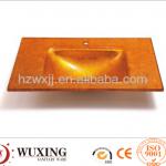 Hand-painted Square Glass Counter Basin-WX-9042