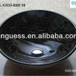 Black color wash basin/dark color sink/Modern glass basin (GS33-RHC18)/GUESS