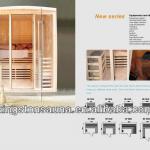 Finland pine Traditional Dry Sauna room with glass door