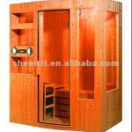 luxury wood with medical stone fir Far Infrared Sauna Room for 4 persons