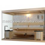 solid wood sauna room;sauna stove;cultrual stone sauna room