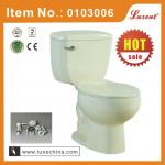 Porcelain siphonic color two piece toilet set