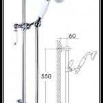 flexible shower brass slide rail with handshower in high quality