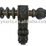 Fashion Reeded Wooden Curtain Pole with resin accessaires