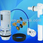 Side fill valve with wire-control dual flush valve for two-piece toilet