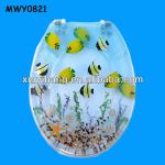 Little yellow fish Transparent Resin Toilet Seat