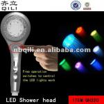 QH320 No Battery LED Shower head Temperature control shower led light rain shower head