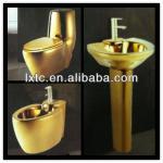 golden ceramic bathroom sets