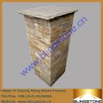 beige cement natural stone pillar