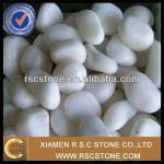Hot sale natural tumbled polished snow white pebble stone for landscaping and garden decoration