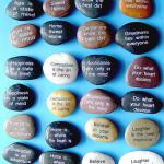Decorative pebble cobble stone with print words for gift