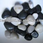 natural mix river stone polished, black &amp; white