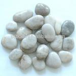 white polished pebbles