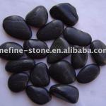 black polished pebble stone-SF-p005