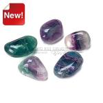 Natural color fluorite polished tumbled stone pebble stone