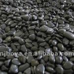 black polished stone, landscaping river rock