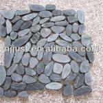 Black sliced pebble tile