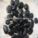 Landscape high polished black pebble stone-Black pebble