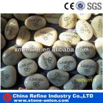 White polished pebbles carving craft