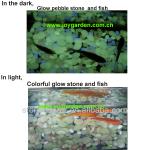 Stone for aquarium decoration / glow in the dark pebble stone