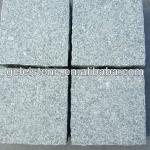 Honed white and black grantie cubestone wall and floor paving tiles