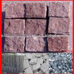 paving red granite cube stone