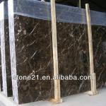 Polished Dark Emperador brown marble slab
