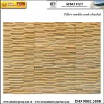 wall cladding stone - Yellow marble comb chiseled