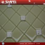 Square marble tile mix glass tile for bathroom-SFS103