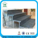 black natural slate stairs tread with honed surface