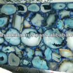 Blue Gemstone Agate Slab , Backlight Agate Stone Slab
