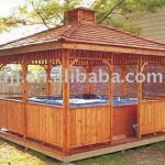 outdoor hot tub wooden gazebo