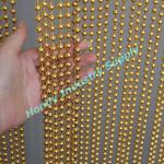 8mm Beads Gold Color Metal Ball Chain Curtains For Shop Malls