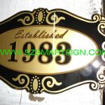 hotel painted acrylic plexiglass signboard