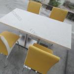 KKR fast food restaurant dining table/ marble top food court chairs tables