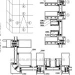 Aluminum hidden farming glass curtain wall drawing