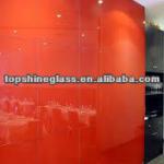 red painted glass curtain wall