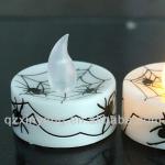 Yellow Flickering LED Halloween Gife Candle With Spider LOGO