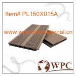 Outdoor hollow perforated with ridge 15 mm thick, 150 mm wide environmental protection plastic wood ceiling(PL150X015A)