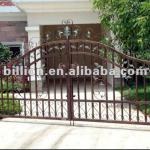 2012 china new design decorative manufacturer aotomatic wrought iron swing drive door house decorive gates door