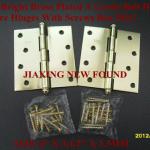 Steel Bright Brass Plated A Grade Ball Head Mortise Square Heavy Hinges