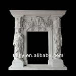 White marble stone door surround